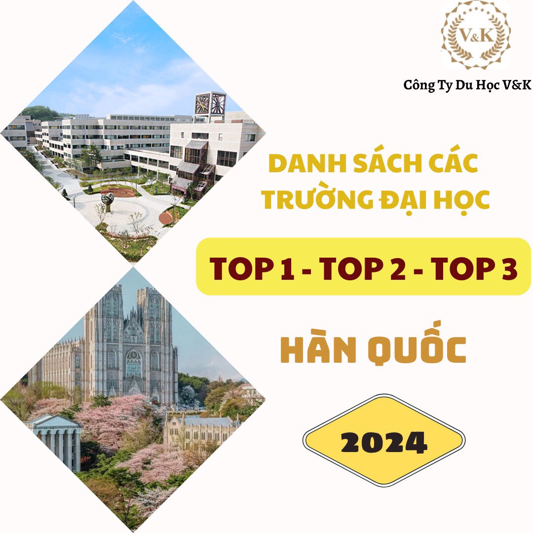 Danh sách các Trường TOP1-TOP2-TOP3 của Hàn Quốc mới nhất năm 2024